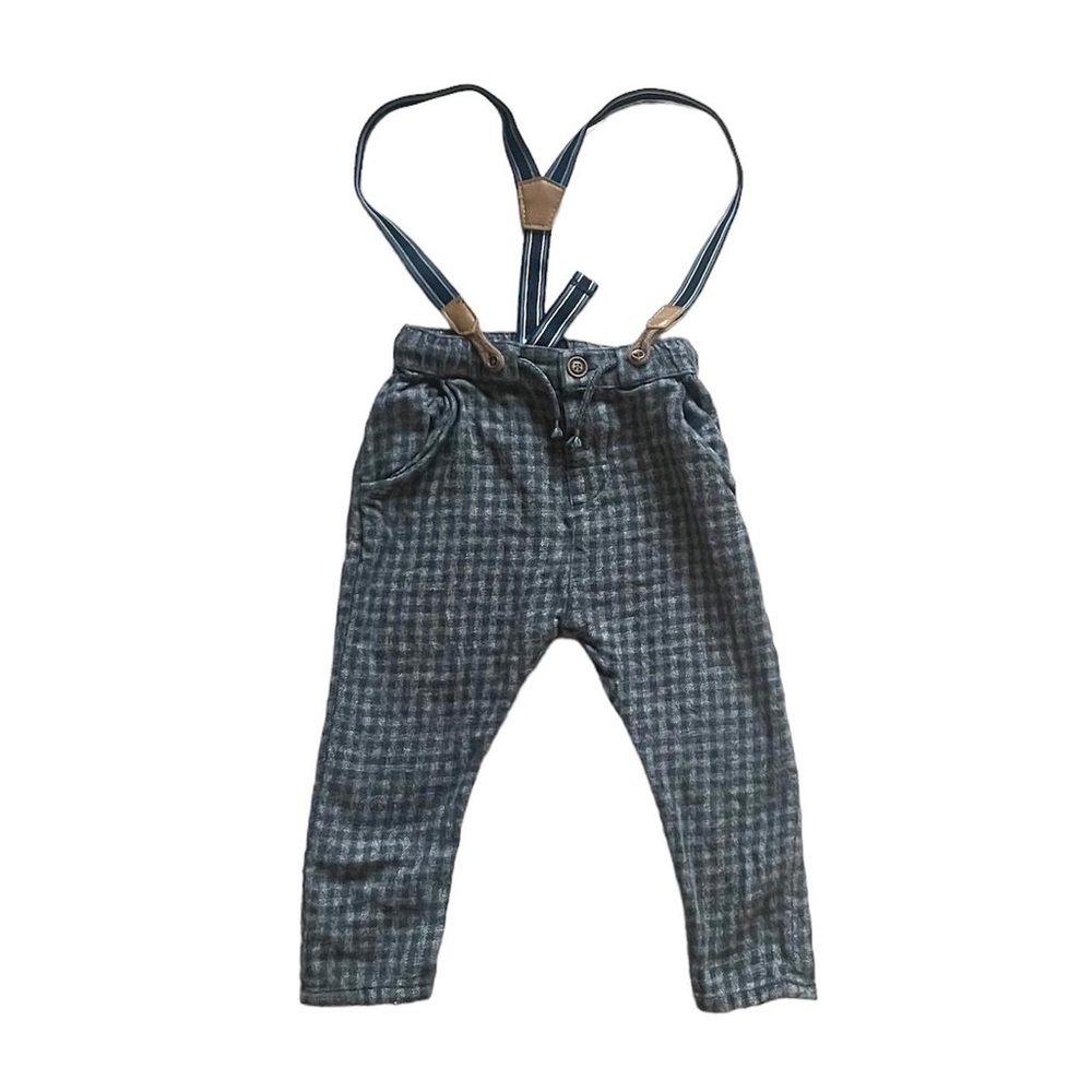 H&M soft pants with suspenders 12-18 months